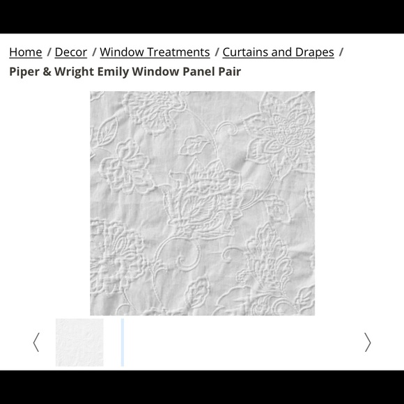 Piper & Wright white curtain panels “Emily” pattern, 2 sets available, BRAND NEW - Picture 6 of 7